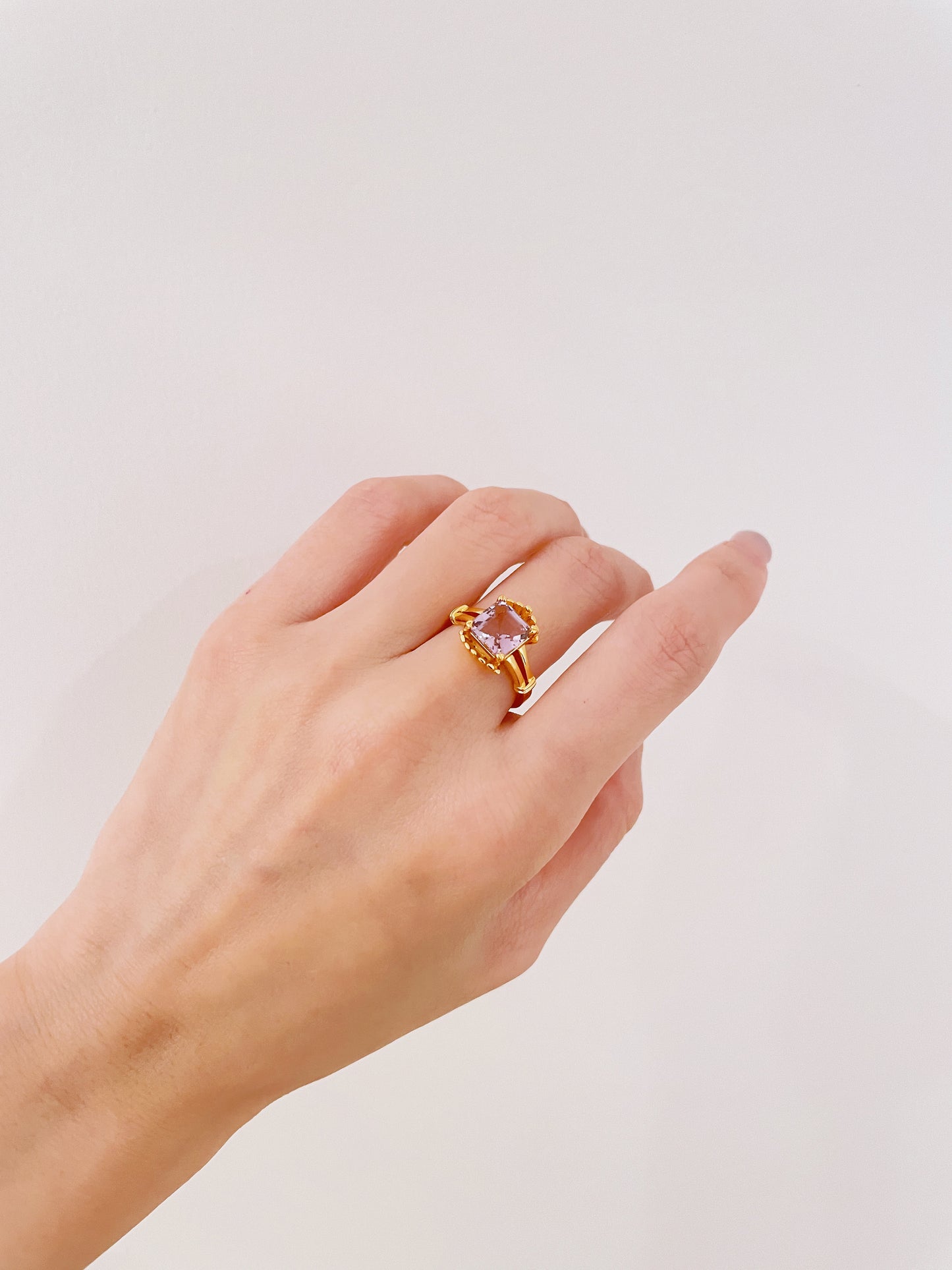 Amethyst Sugar Cube Ring