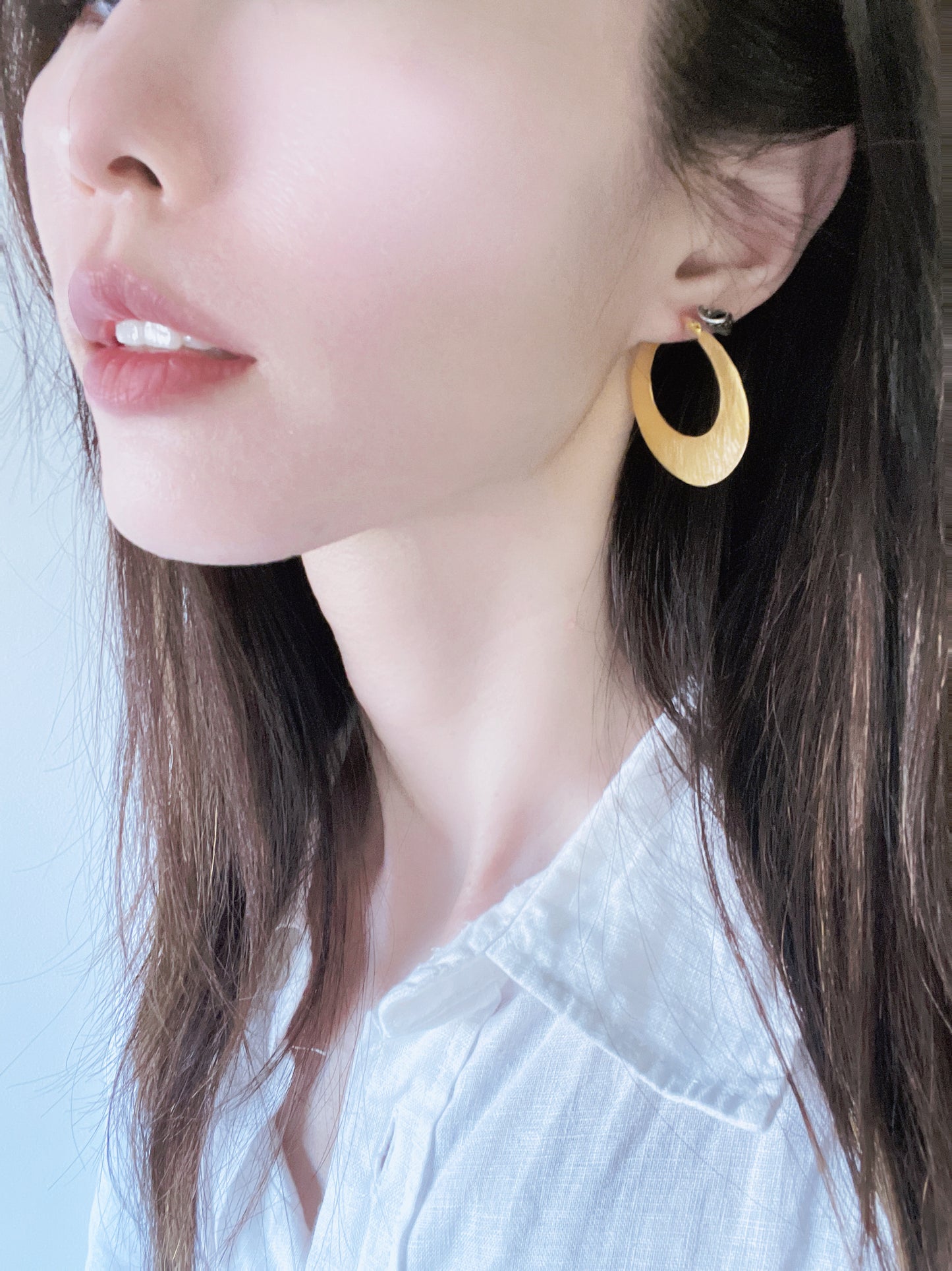 Brushed Round Earrings