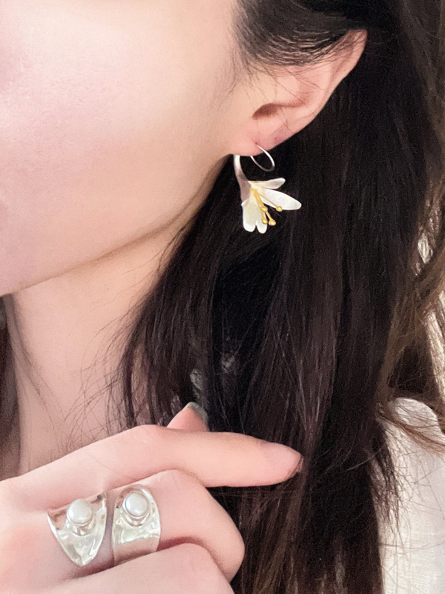 Curly Flower Earrings