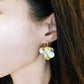 Flower Long Hook Earrings