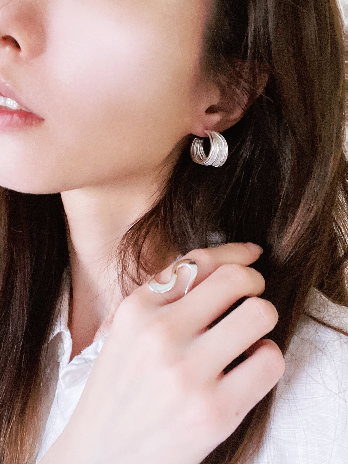 Wide Irregular Texture Earrings