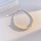 Freshwater pearl silver square bracelet