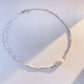 Square silver pearl necklace