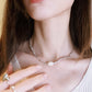 Square silver pearl necklace