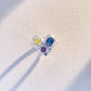 Colored zirconia sterling silver ring
