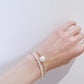 Freshwater pearl silver square bracelet