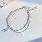 Double layer pearl sterling silver bracelet
