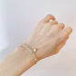 Double layer pearl sterling silver bracelet
