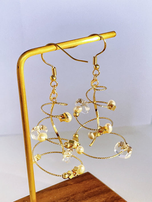 Christmas limited --- Golden Christmas tree earrings