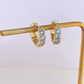 Blue Zirconia Hoop Earrings