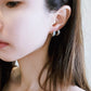 Blue Zirconia Hoop Earrings