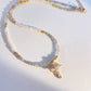 Gray Moonstone Cross Necklace