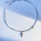 Gray Moonstone Cross Necklace