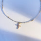 Gray Moonstone Cross Necklace