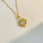 White seashell heart lock necklace