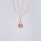 White seashell heart lock necklace