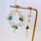 Asymmetrical wreath earrings
