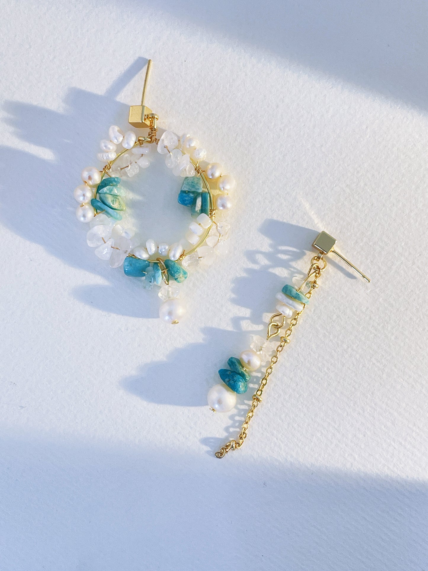 Asymmetrical wreath earrings