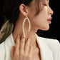 Natural pearl long earrings