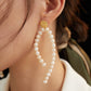 Natural pearl long earrings