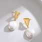 Shaped baroque pearl earrings