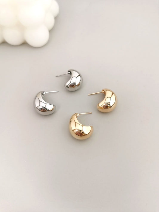 Sterling Silver Bean Earrings