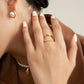 Sterling silver double layer ring